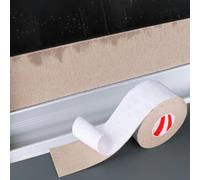 Bande de feutre anti-condensation pour fenêtres, absorbeur d'humidité marron de 5 m avec dos solide, bande adhésive réutilisable pour éviter le gel et la rosée sur le verre (2 x 500 cm)