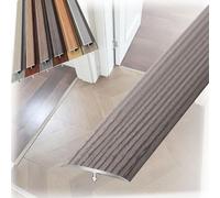 Bande de Finition en T Aluminium - Profilé de Transition de Séparation Sol - pour Seuil Carrelage Stratifié Parquet - Barre Décorative de Raccordement de Jonction(Export Grey,W2cmxL120cm)
