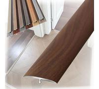 Bande de Finition en T Aluminium - Profilé de Transition de Séparation Sol - pour Seuil Carrelage Stratifié Parquet - Barre Décorative de Raccordement de Jonction(Walnut,W1.5cmxL90cm)