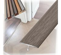 Bande de Finition en T Aluminium - Profilé de Transition de Séparation Sol - pour Seuil Carrelage Stratifié Parquet - Barre Décorative de Raccordement de Jonction(Grey Oak,W2cmxL150cm)
