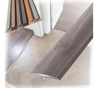 Bande de Finition en T Aluminium - Profilé de Transition de Séparation Sol - pour Seuil Carrelage Stratifié Parquet - Barre Décorative de Raccordement de Jonction(Grain Grey,W2cmxL120cm)