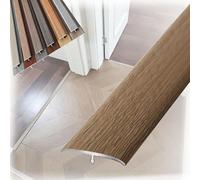 Bande de Finition en T Aluminium - Profilé de Transition de Séparation Sol - pour Seuil Carrelage Stratifié Parquet - Barre Décorative de Raccordement de Jonction(Maca Brown,W3.3cmxL120cm)