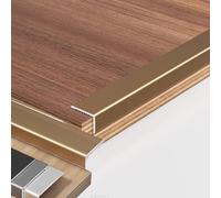 Bande de finition for sol, bande décorative antidérapante autocollante en alliage d'aluminium, adaptée aux encadrements de porte/sols/escaliers, longueur 300 cm(Gold,30 * 10mm)