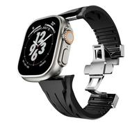 Bande de fluororubber pour ultra 2 49 mm s10 46mm 45 mm 44 mm 42 mm STRAP pour la série Iwatch 6 5 4 SE 9 8 7 Ultra Cut to Taille FluororBber Bracelet WatchBands
