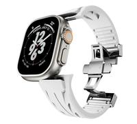 Bande de fluororubber pour ultra 2 49 mm s10 46mm 45 mm 44 mm 42 mm STRAP pour la série Iwatch 6 5 4 SE 9 8 7 Ultra Cut to Taille FluororBber Bracelet WatchBands