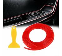 Bande de garniture intérieure de voiture en silicone pour bord de porte - 5 m - Rouge - Garniture décorative compatible avec intérieur automobile PA