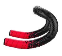 Bande de guidon antidérapante en fibre de carbone PU de 216,6 cm - Absorption des chocs - Pour route, gravier, pignon fixe S - Noir et rouge