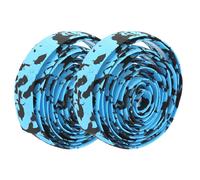 Bande de guidon antidérapante pour vélos de course, enveloppes souples pour poignées avec bouchons de guidon, réfléchissante, pour VTT, BTX (Noir Bleu)