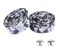 Bande de guidon de vélo avec enveloppe en mousse de caoutchouc, conçue pour absorber les chocs et la résistance à la transpiration sur les poignées de vélo de route (noir et blanc)