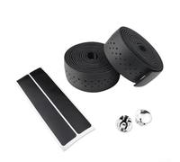 Bande de guidon de vélo de course de route fabriquée à partir de cuir synthétique avec texture perforée pour une adhérence supérieure et une expérience de cyclisme confortable (noir)