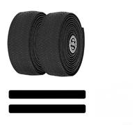 Bande de guidon de vélo de route avec extrémités antidérapantes en polyuréthane et absorbant les chocs, EVA respirant pour le cyclisme 2150 mm, longueur noire ou blanche (noir)