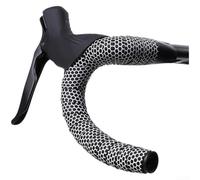 Bande de guidon de vélo de route avec texture nid d'abeille, revêtement PU respirant antidérapant + EVA haute élasticité absorption des chocs, 210 cm × 3 cm (blanc)