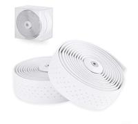 Bande de guidon de vélo de route combinant silicone et EVA pour une meilleure atténuation des vibrations et traction (blanc)