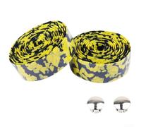 Bande de guidon de vélo de route, flexible et enveloppant en mousse de caoutchouc, antidérapant, 8 couleurs (noir jaune)