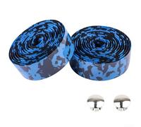 Bande de guidon de vélo de route, flexible et enveloppant en mousse de caoutchouc, antidérapant, 8 couleurs (noir bleu)