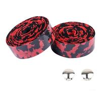 Bande de guidon de vélo en mousse de caoutchouc pour vélo de route, offrant une absorption des chocs flexible et une protection antidérapante contre la transpiration (rouge et noir)