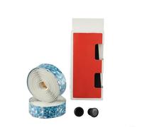 Bande de guidon de vélo pour tous les besoins de cyclisme - Matériau flexible et imperméable avec propriétés d'absorption des chocs - Blanc et bleu