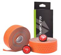 Bande de guidon extensible en cuir PU avec couche EVA intégrée pour vélo de route axé sur la réduction des vibrations et un maintien sûr (orange)