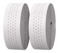 Bande de guidon noire antidérapante en silicone EVA (blanc) | Silicone souple, absorption des chocs EVA, couleur blanche, trous respirants, pour vélo de route