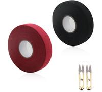 Bande De Hockey Hockey Antidérapante,2 Pièces Ruban Antidérapant,Ruban De Hockey Adapté Aux Raquettes De Badminton,Raquettes De Tennis Et Cannes À Pêche Avec 2 Pièces Ciseaux (25m × 2,5cm)