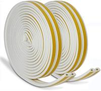 Bande De Joint D-Profil,Joint De Mousse Autocollant,Caoutchouc Imperméable Pour La Fenêtre/Le Fond Boudin De Porte/Rouleau Insonorisation (20m Blanc)
