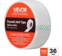 VEVOR Ruban Adhésif pour Joints Cloison Sèche 5 cm x 45 m Fibre de Verre 36 PCS