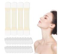 Bande de Levage du Visage et du Cou, 20 patchs Lift Tape + 4 cordes de levage,Face Lift Patch,Invisible,Kit de Lifting du Cou et des Yeux