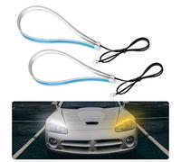 Bande de lumière LED Flexible de 60cm, Bande de Tube de de Phare à LED lumière Ultra Mince Tube Souple de Voiture Tube LED Bande de Feux de Jour Clignotant