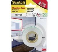 Scotch Bande de montage miroir 4496W-1915-P 19 mm x 1,5 m Tient jusqu'à 5 kg 1 kg/15 cm - 1 morceau