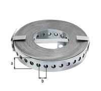 Bande de montage perforée galvanisée Alberts - Diamètre Trou : 6,5 mm - Largeur 20 mm