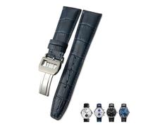 Bande de montée en cuir authentique de 20 mm 21 mm 22 mm 22 mm adaptée pour le pilote IWC POLOT PORTUGAIS BRORN BLUE ALLIGATEUR STRAPE GRAIN