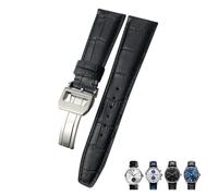 Bande de montée en cuir authentique de 20 mm 21 mm 22 mm 22 mm adaptée pour le pilote IWC POLOT PORTUGAIS BRORN BLUE ALLIGATEUR STRAPE GRAIN