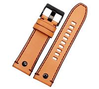 Bande de montre en cuir authentique pour ceinture de montre diesel DZ4476 / 4482 DZ7408 7406 4318 STRAP 22 24 26 28 mm Band de montre de bracelets pour hommes (couleur: 15 or brun, taille, taille:
