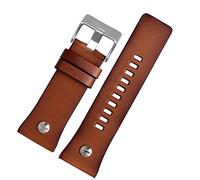 Bande de montre en cuir authentique pour ceinture de montre diesel DZ4476 / 4482 DZ7408 7406 4318 STRAP 22 24 26 28 mm Band de montre de bracelets pour hommes (couleur: 15 or brun, taille, taille: