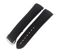 Bande de montre en cuir en nylon en caoutchouc 20 mm 22 mm 19 mm 21 mm ajustement pour planète océan plongeur 300 sangle de montre en silicone orange/noir / 20 mm