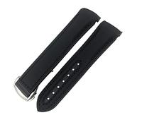 Bande de montre en cuir en nylon en caoutchouc 20 mm 22 mm 19 mm 21 mm ajustement pour planète océan plongeur 300 sangle de montre en silicone orange/noir / 20 mm