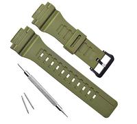 Bande de montre en résine naturelle de remplacement imperméable pour Casio AQ-S800W SGW-300H MRW-200H AE-1200 W-800H W-735H, Pas de gemme