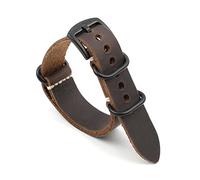 Bande de montre vintage en cuir NATAN NATAN 20mm 22mm 24mm Sangle for la main for regarder Accessoires de remplacement(Dark coffee-B buckle,20mm)