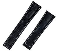 Bande de montres à chute de vache en cuir authentique 20 mm 22m pour la sangle de tag pour Heuer Carrera Monaco Aquaracer Watchband Boucle pliante (couleur: bleu foncé, taille: 20 mm Boucle argentée)