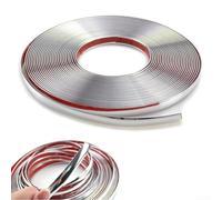 Bande de moulage de voiture chromée 8 mm x 5 m, ruban décoratif pour porte extérieure de voiture, protection de pare-chocs en PVC souple argenté pour éviter les rayures et améliorer le look