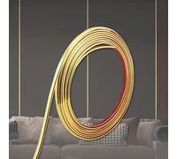 Bande de mur et de sol flexible à décoller et à coller en or brillant, garniture de moulage pour carrelage, miroir, armoire (5m x 2cm)