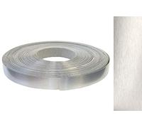 Bande de placage ABS 22 mm x 10 m avec colle thermo-fusible, en aluminium véritable, brossé