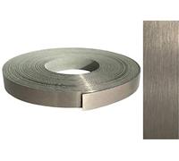 Bande de placage ABS 22 mm x 10 m avec colle thermo-fusible, Véritable acier inoxydable, brossé