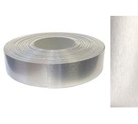 Bande de placage ABS 42 mm x 5 m avec colle thermo-fusible, en aluminium véritable, brossé