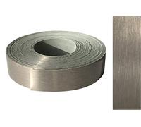 Bande de placage ABS 42 mm x 5 m avec colle thermo-fusible, Véritable acier inoxydable, brossé