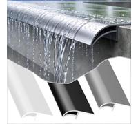 Bande De Pluie En Aluminium, Ligne D'égouttement Courbe, Solin De Bord | Découpable Empêche Les Taches, Protection Des Murs, For Nez De Toit, Patio De Rebord De Fenêtre(Black 1M,50mm)