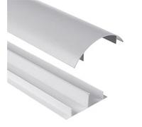 Maclean Passe-câbles en Aluminium 750 x 62 x 20 mm | Profil Semi-Circulaire pour HDMI Audio LAN | Accessoires de Montage Inclus | pour Pose Murale et au Sol | Système en Deux Parties (Argent, 62 x 20
