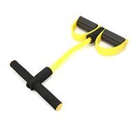 Bande de résistance à 2 Tubes avec pédale, Corde élastique multifonctionnelle pour entraînement à Domicile, Yoga, Fitness, Tube élastique Jaune en TPE, Mousse EVA 215 g