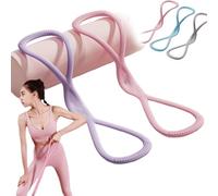 Bande de résistance, bandes de résistance avec poignées pour l'entraînement, pour fessiers, dos, corde de traction intégrale (11,3 kg, rose + violet)
