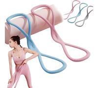 Bande de résistance, bandes de résistance avec poignées pour l'entraînement, pour fessiers, dos, corde de traction intégrale (11,3 kg, bleu + rose)
